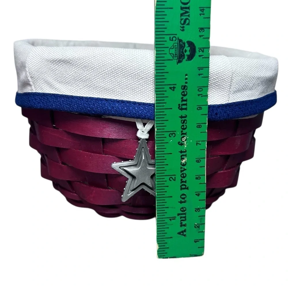 Longaberger NEW 2011 Americana Small Ware Basket Combo set Patriotic Star tie-on